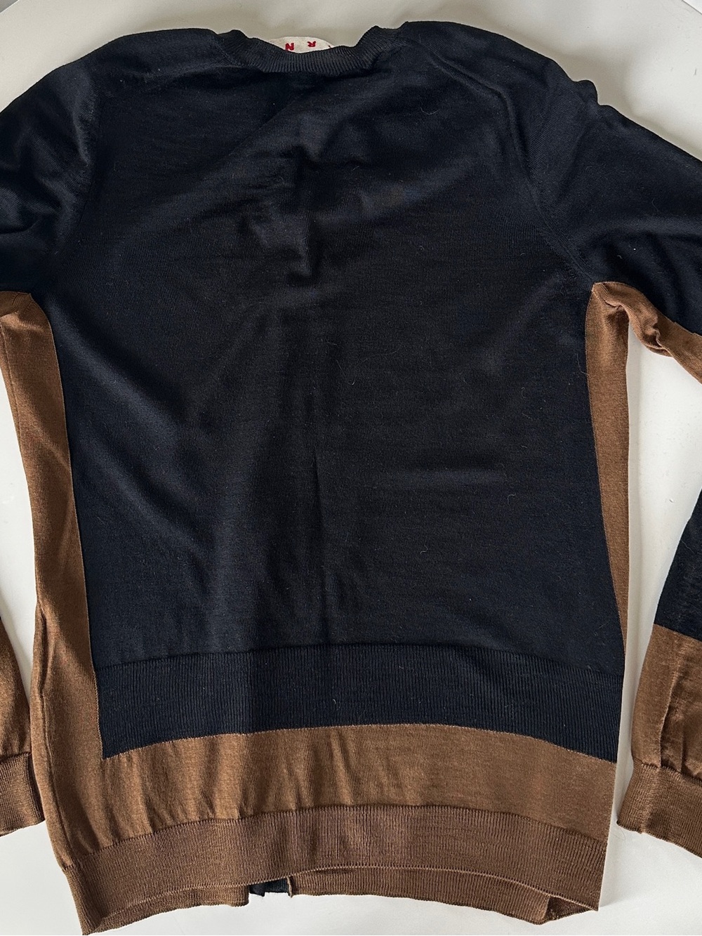 MARNI Two-Tone Black & Brown Button-Up Sweater - Picture 4 of 10